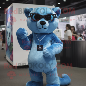 Sky Blue Panther maskot...