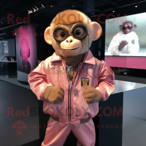 Pink Capuchin Monkey maskot...