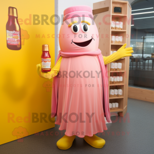 Roze fles mosterd mascotte...