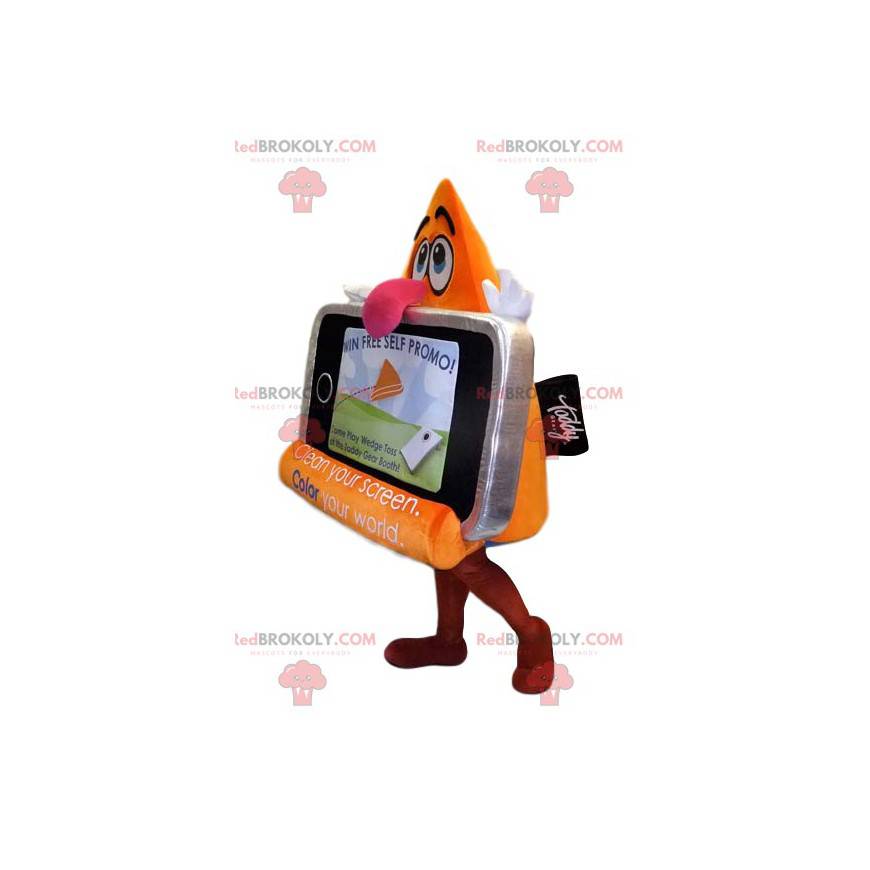 Mascote cinza de celular em exposição engraçada - Redbrokoly.com Mascote cinza de celular em exposição engraçada - Redbrokoly.com