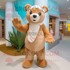 Beige bamse maskot kostume...