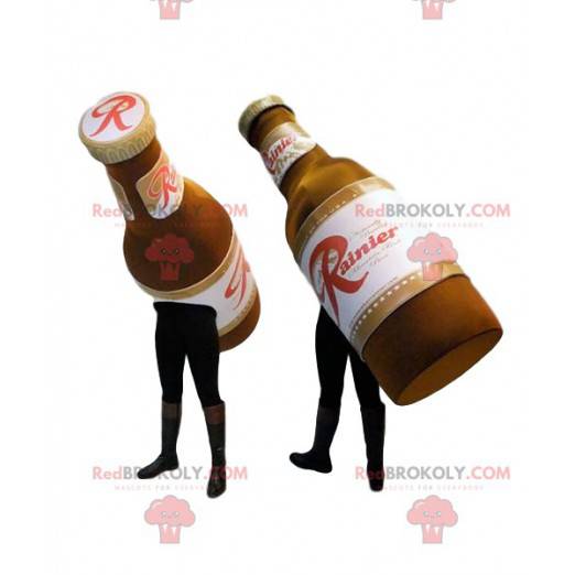 Maskoter av to flasker øl. Øldrakt - Redbrokoly.com