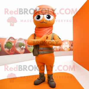 Orange Army Soldier maskot...