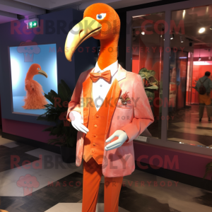 Orange Flamingo maskot...