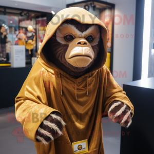 Gouden Chimpansee mascotte...