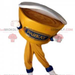 Mascotte di pentola di yogurt giallo. Costume da yogurt -