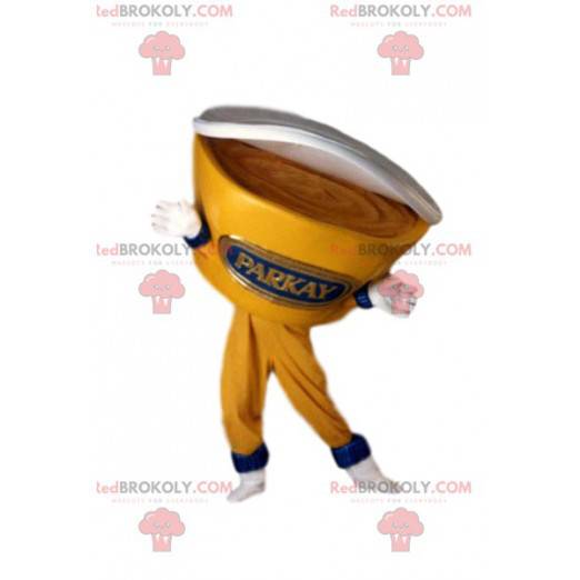 Mascota de pote de yogur amarillo. Disfraz de yogur -