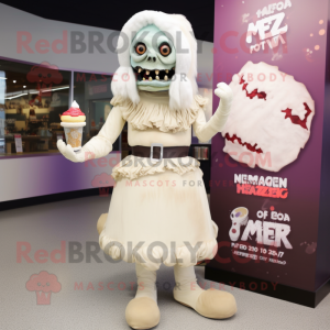 Creme Zombie maskot kostume...