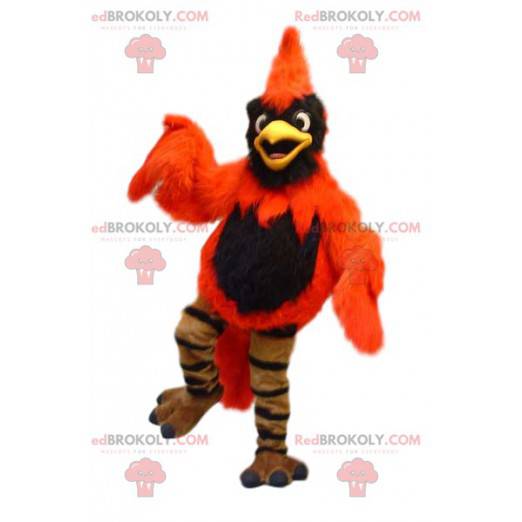 Mascotte d'aigle orange et noir. Costume de phoenix -