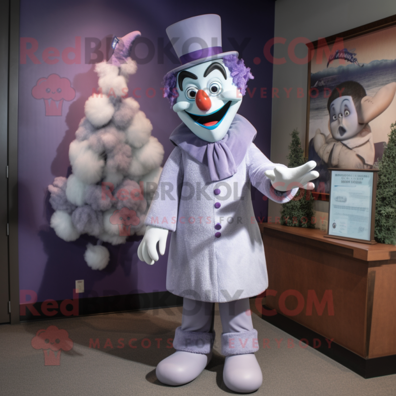 Lavender Clown mascot costume character dressed with a Tuxedo and Mittens