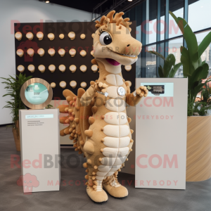 Beige Sea Horse mascotte...