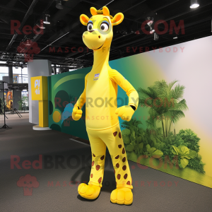 Gul Giraffe maskot drakt...