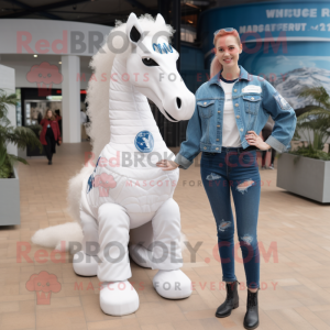 White Sea Horse mascotte...