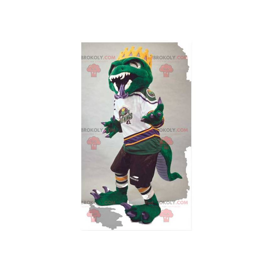 Lagarto mascote agressivo com coroa amarela - Redbrokoly.com Lagarto mascote agressivo com coroa amarela - Redbrokoly.com