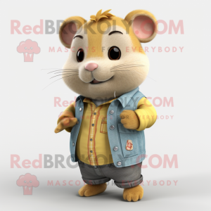 Gul hamster maskot kostume...