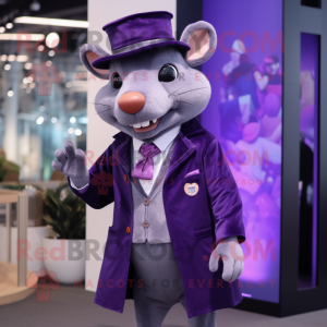 Purple Rat mascotte kostuum...