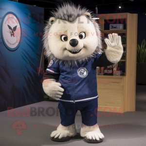 Marinblå Porcupine maskot...