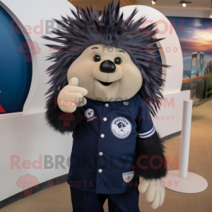 Marinblå Porcupine maskot...