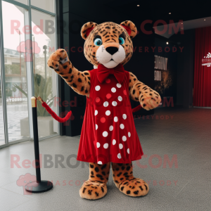 Red Leopard maskot kostume...