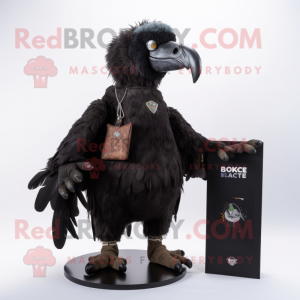 Black Vulture mascot costume character dressed with a Waistcoat and Keychains