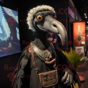 Black Vulture mascot costume character dressed with a Waistcoat and Keychains