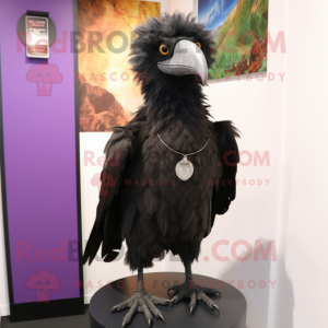 Black Vulture mascot costume character dressed with a Waistcoat and Keychains