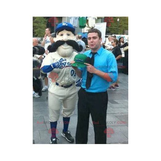 Baseball-spiller maskot med stort bart - Redbrokoly.com