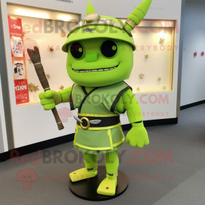 Limegrøn Samurai maskot...