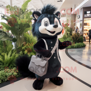 Sort Skunk maskot kostume...