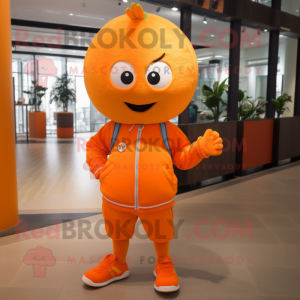 Orange But mascot costume character dressed with a Joggers and Keychains