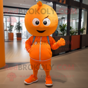 Orange Men maskot kostume...