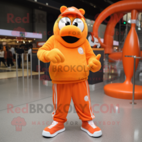 Orange But mascot costume character dressed with a Joggers and Keychains