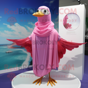 Pink Gull maskot kostume...