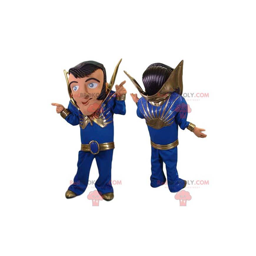 Mascotte rock n 'roll danser met een blauw kostuum - Mascotte rock n 'roll danser met een blauw kostuum -