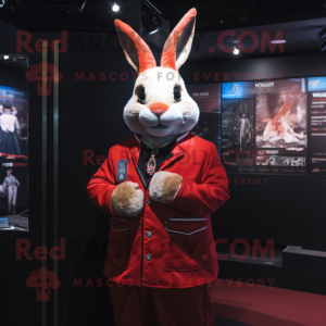 Röd kanin maskot kostym...