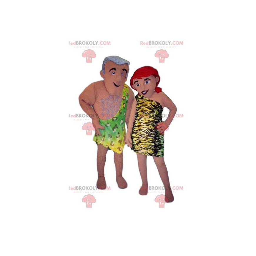 Dwie ascots prehistorycznej kobiety i mężczyzny - Redbrokoly.com