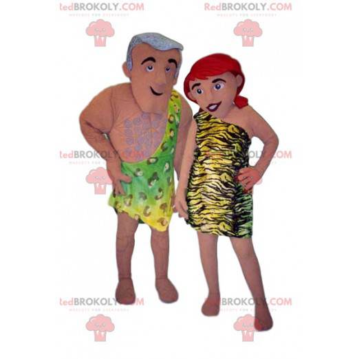 Twee ascots van prehistorische vrouw en man - Redbrokoly.com