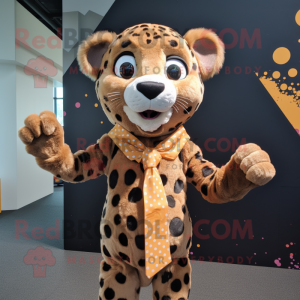 Brun Cheetah maskot kostume...