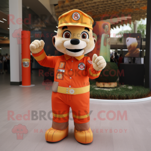 Orange Fire Fighter maskot...