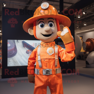 Orange Fire Fighter maskot...