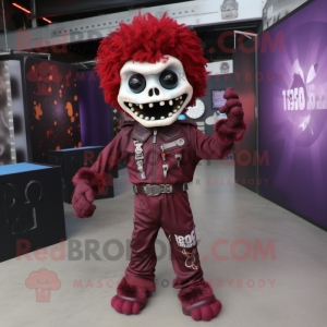 Maroon Skull maskot kostume...