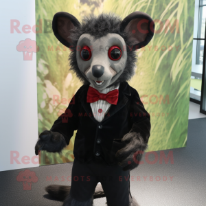 Sort Aye-Aye maskot kostume...