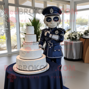 Navy bruidstaart mascotte...