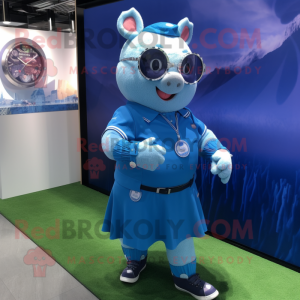 Blue Sow maskot kostume...