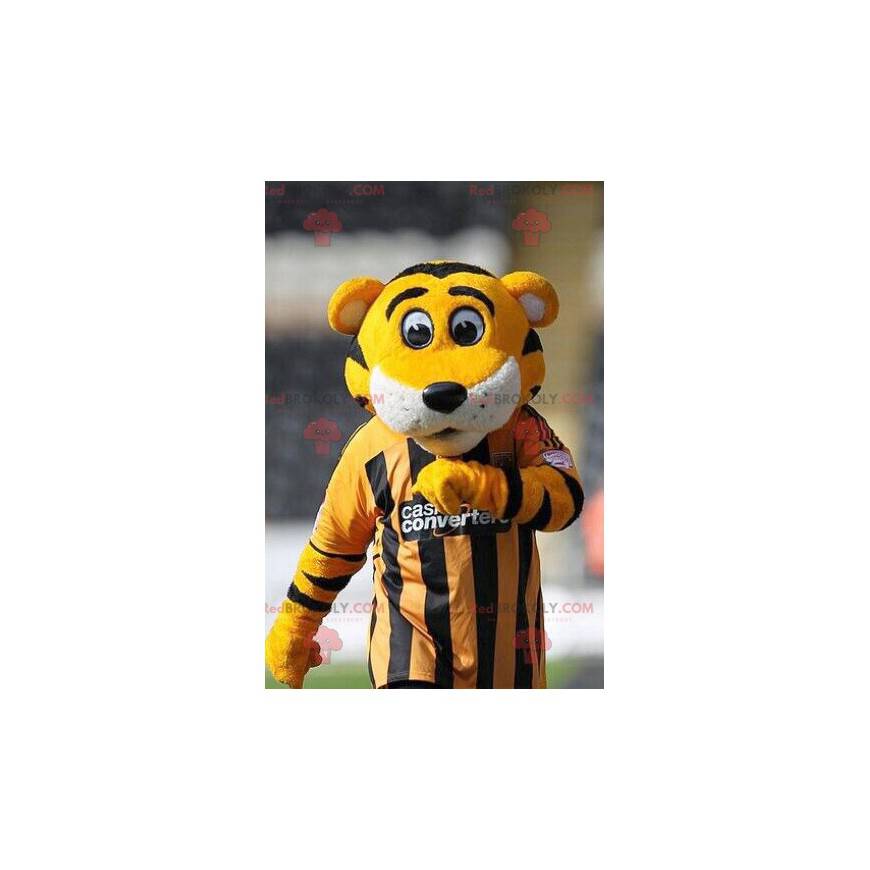 Mascot tigre blanco y negro amarillo - Redbrokoly.com