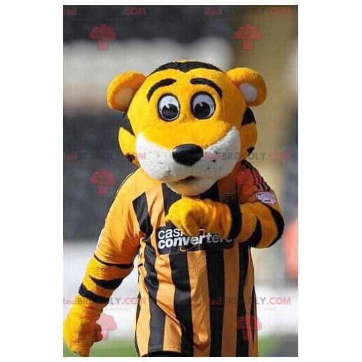 Mascotte de tigre jaune blanc et noir - Redbrokoly.com