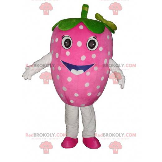 Aardbei mascotte koket. Aardbei kostuum - Redbrokoly.com