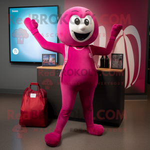 Magenta jongleren mascotte...