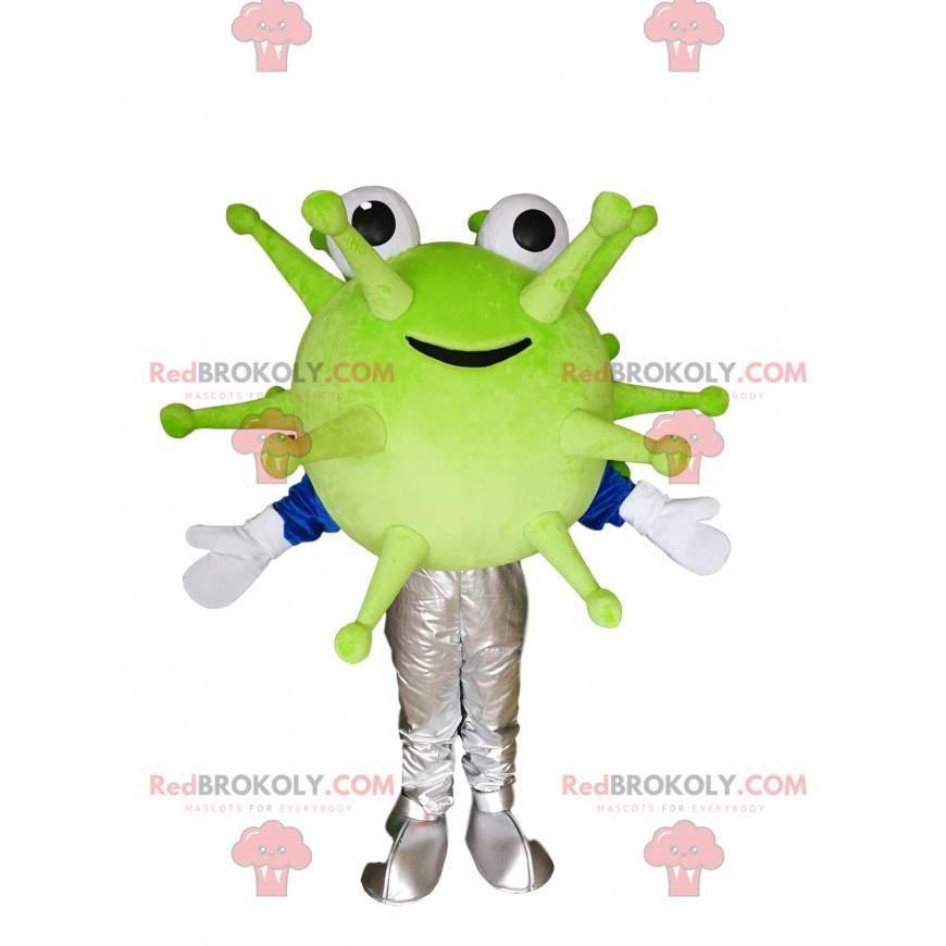 Smiling green virus mascot. Virus costume - Redbrokoly.com Smiling green virus mascot. Virus costume - Redbrokoly.com