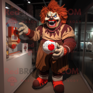 Brown Evil Clown mascotte...